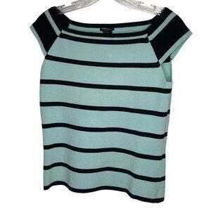 Sandra Small Sleeveless Green/Black Stripe Top 85P